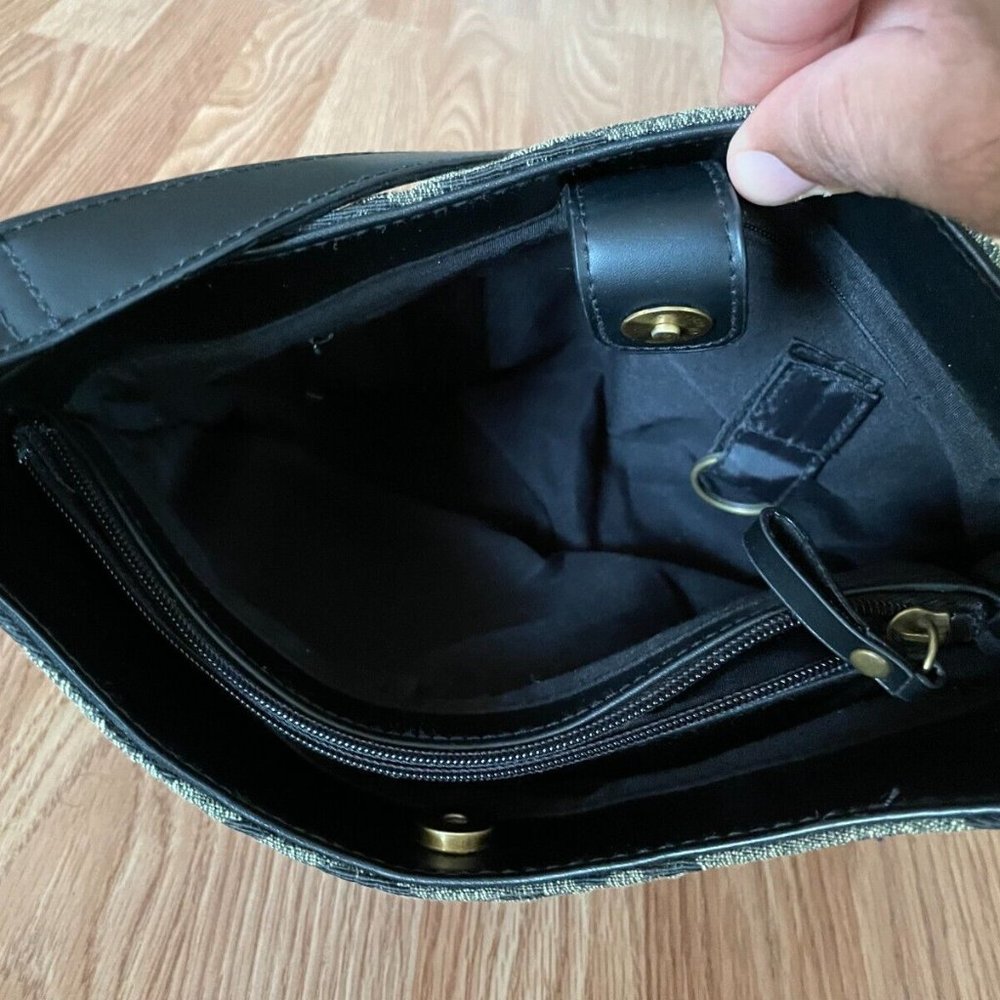 Bueno Women Shoulder Bag Green/Black Bag Hand Bag Fabric Bag - Picture 11 of 12